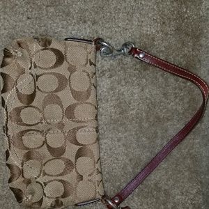 Coach logo wristlet